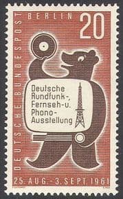 Germany (B) 1961  Radio/ Television/ Bear/ Exhibition/ Radio Mast/ TV  1v  (n41187)