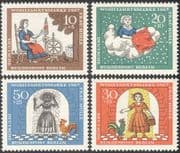 Germany (B) 1967 Brothers Grimm "Frau Holle"/ Rooster/ Birds/ Tales/ Fairy Stories 4v set (n28335)