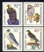 Germany (B) 1973 Eagle / Hawk / Falcon / Birds / Raptors / Wildlife 4v set (n28264)