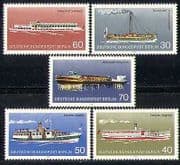 Germany (B) 1975 Boats / Transport / Steam 5v set (n28273)