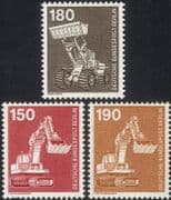 Germany (B) 1975 Industry/ Technology/ Tractors/ Shovels/ /Diggers/ Transport 3v (n27493)