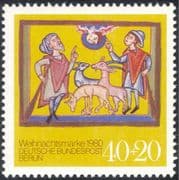 Germany (B) 1980 Christmas/ Greetings/ Angel/ Shepherds/ Sheep/ Manuscript/ Art/ Animation 1v (g10120)