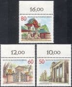 Germany (B) 1986 Gates/ Architecture/ Elephants/ Buildings/ Art/ Craft 3v set (n28087)