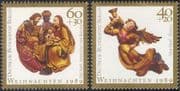 Germany (B) 1989 Christmas/ Greetings/ Angels/ Kings/ Magi/ Carvings/ Art 2v set (g10127)
