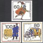Germany (B) 1989 Relief Fund/ Post/ Mail Coach/ Horses/T ransport 3v set (n28261)