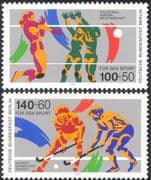 Germany (B) 1989 Sports Fund/ Hockey/ Volley Ball/ Volleyball/ Games/ Animation 2v set (n27519)