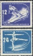 Germany (DDR) 1950 Winter Sports Meeting/ Skiing/ Skating/ Skier/ Skater 2v set (n30885)