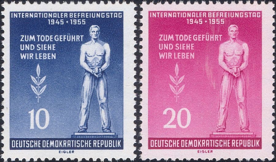 Germany DDR 1955 International Liberation Day/ Statue/ Peace/ Art 2v ...