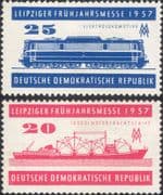Germany (DDR) 1957 Spring Fair/ Trains Locomotive/Ship/ Transport/ Nautical/ Railway 2v set (n25258)
