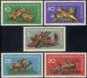 Germany (DDR) 1959 Lynx/ Deer/ Hare/ Squirrel/ Nature/ Wildlife/ Cat / Rabbit 5v set (n46585)
