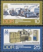 Germany (DDR) 1973 Leipzig Fair/ Combine-harvester/ Tractor/ Lathe/ Industry 2v set (n44571a)