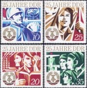 Germany (DDR) 1974 25th Anniversary/ Workers/ Family/ Students 4v set (n46754)