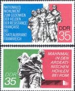 Germany (DDR) 1974 War Memorials/ Statues/ Military/ Soldiers 2v set (n43463f)