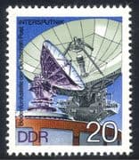 Germany (DDR) 1976 Radio Dish/ Satellite/ Space/ Communications/ Telecomms 1v (n23536)