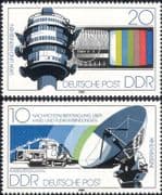 Germany (DDR) 1980 Communications/ TV/ Radio Tower/ Satellite Dish Aerial/ Space 2v set (s144h)