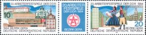 Germany (DDR) 1984  Workers Festival/ Buildings/ Costumes  2v set + lbl  (n27023h)