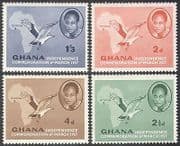 Ghana 1957 Nkrumah / Palm-nut Vulture / Politics / Birds / Map 4v set (n32200)