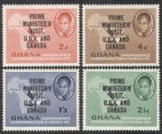 Ghana 1958 Nkrumah / Palm-nut Vulture / Visit Overprint / Politics / Birds 4v set n39578