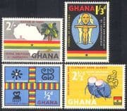 Ghana 1959 Palm Trees/Drums/Map/Carving/Flag/Art/Weaving/Nature 4v set n38580