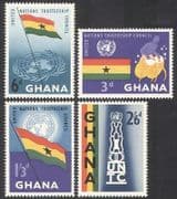Ghana 1959 UN Trusteeship Council / Drummer / United Nations / Drums / Flags 4v (n39586)
