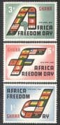 Ghana 1960 Africa Freedom Day / National Flags / Map 3v set (n39593)