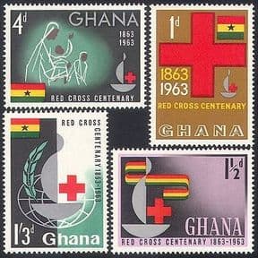 Ghana 1963 Red Cross  /  Medical  /  Health  /  Nurse 4v set n27402