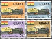 Ghana 1963 Trains/ Steam Engines/ Locomotives/ Railway/ Rail/ Transport 4v set (n42822)