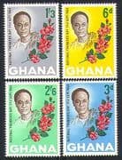 Ghana 1964 Nkrumah / Flowers / Politics / Nature 4v (n32202)