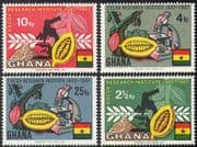 Ghana 1967 Cocoa/ Farming/ Food/ Plants/ Nature/ Microscope/ Science/ Research 4v set (n41801)