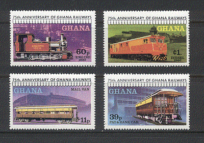 Ghana 1978 Railways/ Trains/ Steam Engines/ Locomotives/ Transport 4v set (n19575)