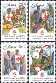 Ghana 1988  Red Cross/ Nurses/ Medical/ Health/ Welfare/ People/ Blind  4v set (s1668a)