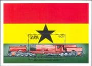 Ghana 1992 Trains/ Steam Engine/ Locomotives/ Railways/ Transport/ Flag 1v m/s (s1912y)