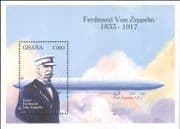 Ghana 1993 Count Ferdinand von Zeppelin/ Airship/ Balloon/ Transport 1v m/s (n26390d)