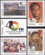Ghana 1997 Independence 40th Anniversary/ Presidents/ Dam/ Electricity/ School 5v set (s1668f)