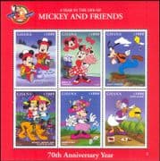 Ghana 1998 Disney/ Mickey/ Minnie/ Goofy/ Cartoons/ Animation/ Birthday Logo/ Hearts 6v sht (b437s)