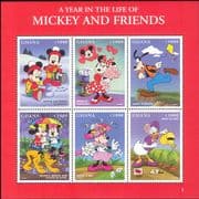 Ghana 1998 Disney/ Mickey/ Minnie/ Goofy/ Cartoons/ Animation/ Hearts 6v sht (b437q)