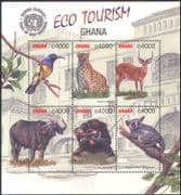 Ghana 2002 Chimpanzee/ Leopard /Sunbird/ Buffalo/ Animals/ Birds/ Wildlife/ Tourism 6v m/s n41323