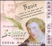 Ghana 2006 Frederick Schiller/ Brahms/ Nanie/ Poet/ People/ Music 1v m/s (n13628c)