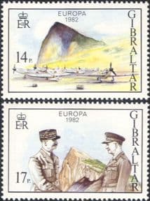Gibraltar 1982  Europa/ Military Planes /Aircraft/ War/ WWII/ People  2v set (n46393)