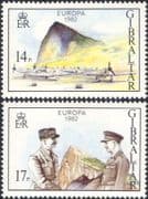 Gibraltar 1982 Europa/ Military Planes /Aircraft/ War/ WWII/ People 2v set (n46393)