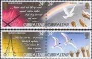 Gibraltar 1995 Europa/ Peace/ Freedom/ Dove/ Rainbow/ Hands/ Birds 4v set 2 x prs (ex1089)