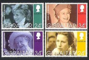Gibraltar 1996 Diana  /  QEII  /  Queen Mother  /  Royalty 4v s6383