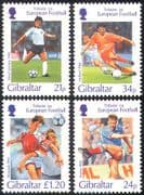 Gibraltar 1996 European Football/ Championships/ Sports/ Soccer 4v set (s6380)