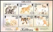 Gibraltar 1997 Kittens / Cats / Pets / StampEx / Animals / Nature 6v m / s (b5285)