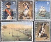 Gibraltar 1998 Nelson/ Sailing Ships/ Navy/ Military/ Battles/ People/ Dog/ Art 5v set (b141v)