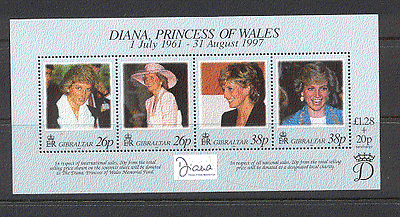 Gibraltar 1998 Princess Diana / Royalty / People m / s s6393
