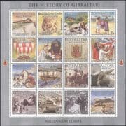 Gibraltar 2000 Millennium/ Ship/ Plane/ Ape/ Tiger/ WWII Tank/ Royalty 16v sht (b8436h)
