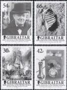 Gibraltar 2001 Churchill/ Sailing Ship/ Space/ Telephone/ Chronicle/ Newspaper 4v set (b141g)
