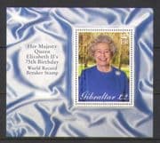 Gibraltar 2001 Queen Elizabeth 75th Birthday/ QEII/ Royalty/ People 1v m/s (n19762a)