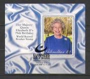 Gibraltar 2001 Queen Elizabeth / QEII 75th m / s o / p n19762